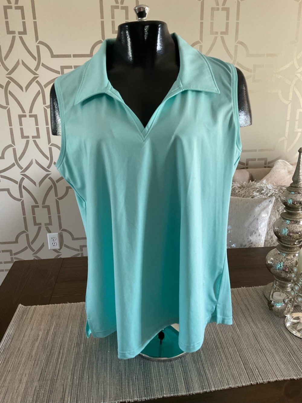 Clare Sleeveless Collared Polo Top